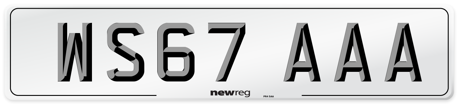 WS67 AAA Number Plate from New Reg